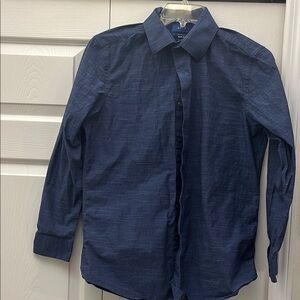 Apt. 9 Blue Casual Button Down Shirt with Textured Fabric